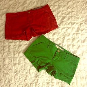 Abercrombie & Fitch Cotton Red and Green Shorts 👯